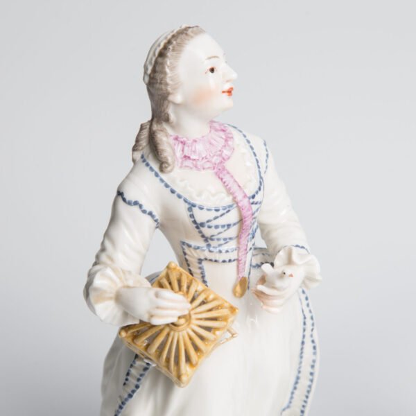 Par De Esculturas Alemãs Frankenthal - Casal Com Pássaros - Imagem 6