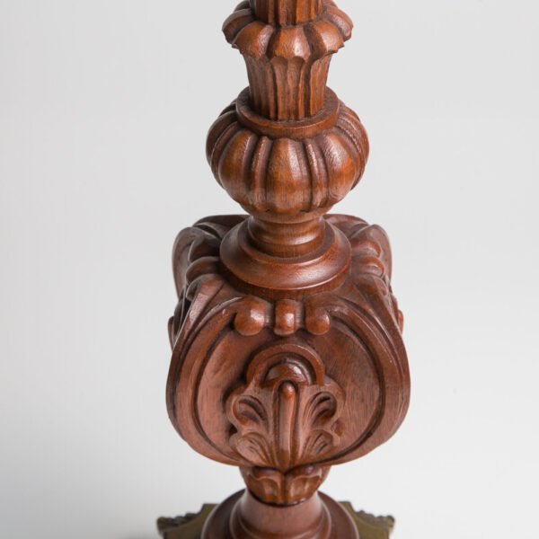 Abajur De Mesa Em Madeira E Bronze - Imagem 6
