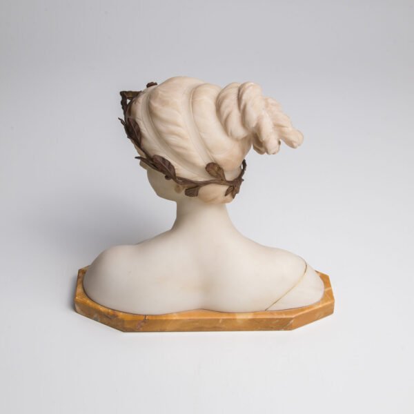 Busto Em Alabastro Europeu Assinado Por Antonio Garella - Poesi - Imagem 8