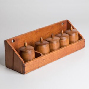 Conjunto De Porta Temperos Em Madeira