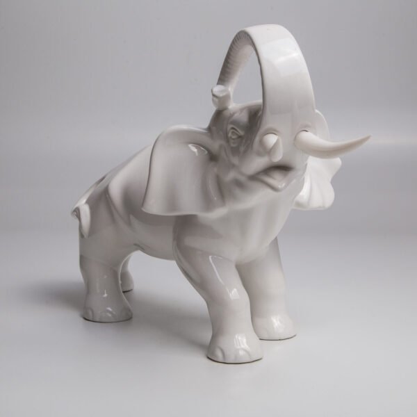 Escultura Em Cerâmica Esmaltada - Elefante - Imagem 2