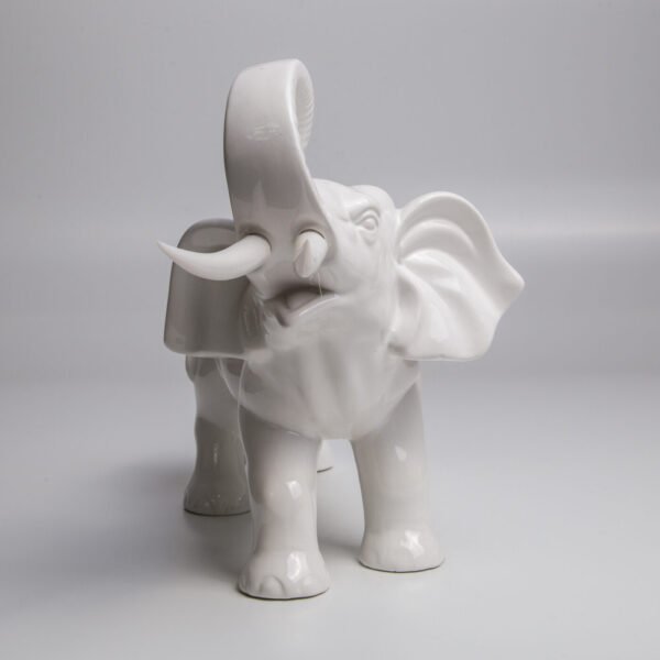 Escultura Em Cerâmica Esmaltada - Elefante - Imagem 3