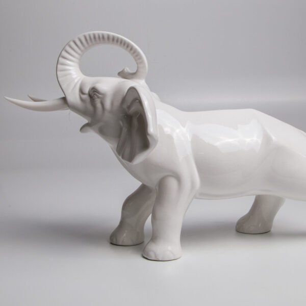 Escultura Em Cerâmica Esmaltada - Elefante - Imagem 4