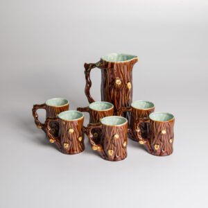 Conjunto De Jarra E Canecas Em Cerâmica
