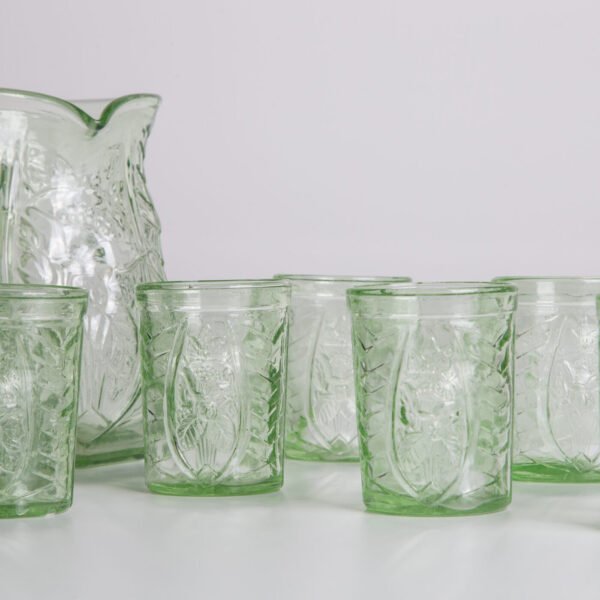Conjunto De Jarra E Copos Em Vidro Verde - Imagem 5