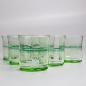 Conjunto De Copos Em Vidro Verde