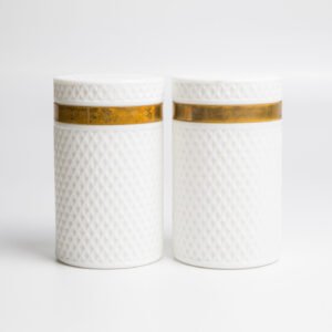 Par De Potiches Em Milk Glass