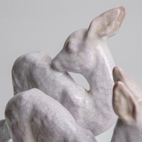 Escultura Em Cerâmica Majólica Karlsruhe - Veados - Imagem 8