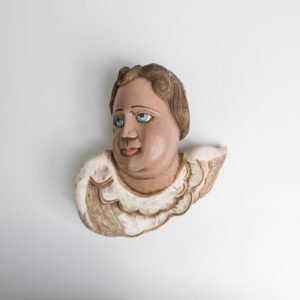 Anjo De Parede Em Madeira