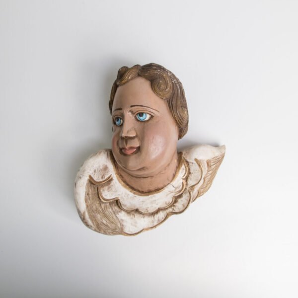 Anjo De Parede Em Madeira