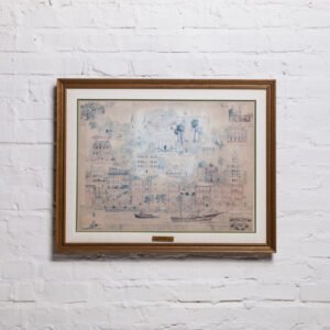 Quadro Em Aquarela De Jean Halloran  De 1979 - Savannah Georgia