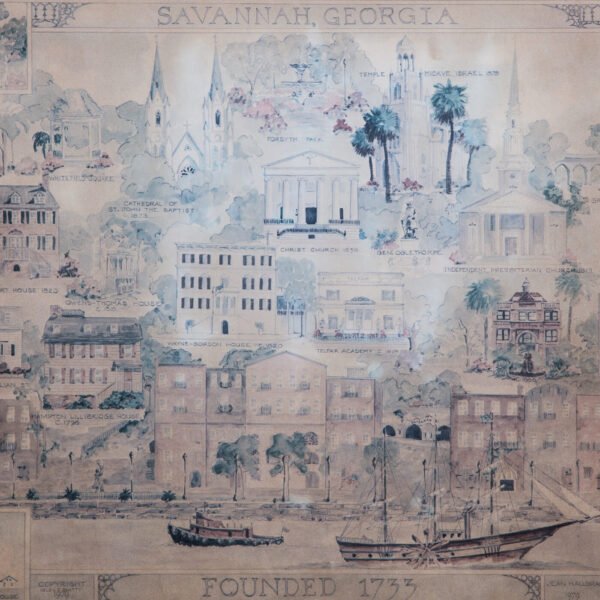 Quadro Em Aquarela De Jean Halloran  De 1979 - Savannah Georgia - Imagem 2