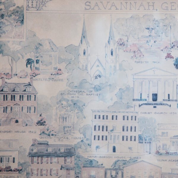 Quadro Em Aquarela De Jean Halloran  De 1979 - Savannah Georgia - Imagem 3