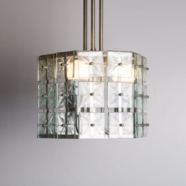 Luminária Pendente Em Metal Cromado E Pastilhas Em Cristal Lapidado - Imagem 3