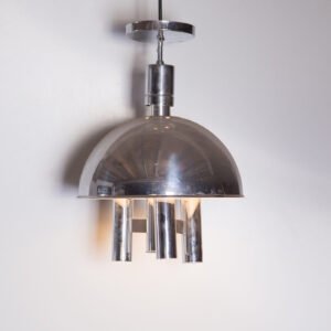Luminária Pendente Em Metal Cromado