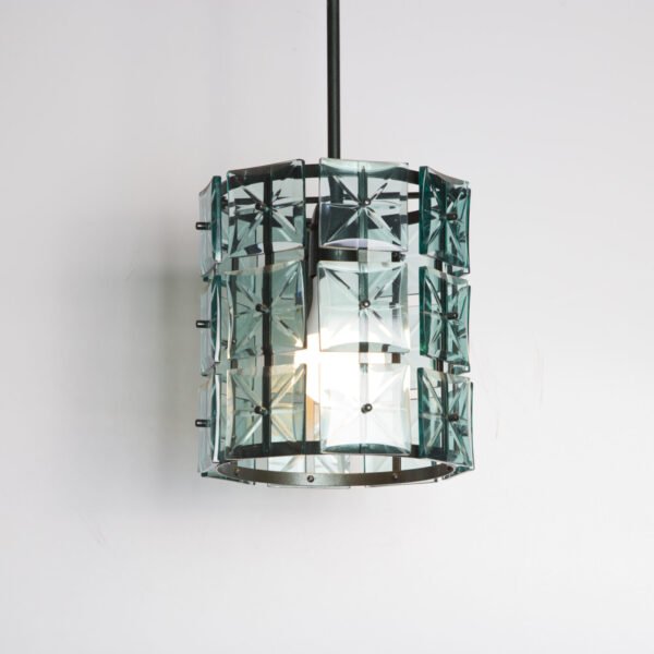 Luminária Pendente Em Cristal Lapidado Verde - Imagem 3