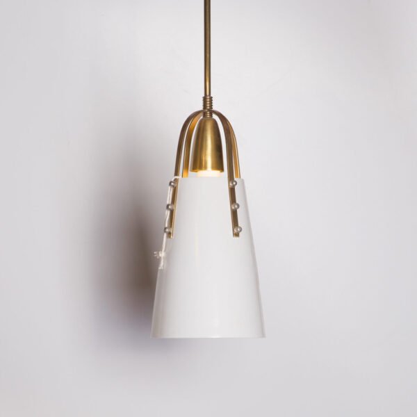 Luminária Pendente Em Metal Esmaltado E Latão - Imagem 3