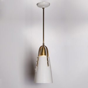 Luminária Pendente Em Metal Esmaltado E Latão