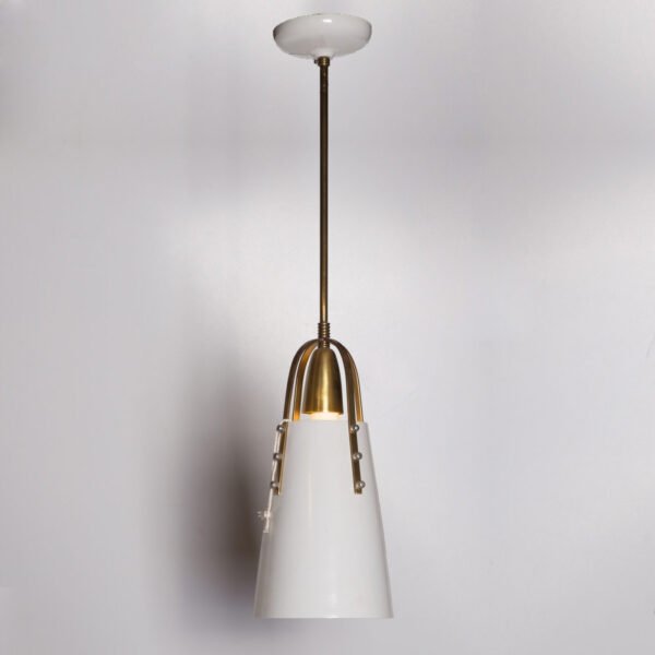 Luminária Pendente Em Metal Esmaltado E Latão