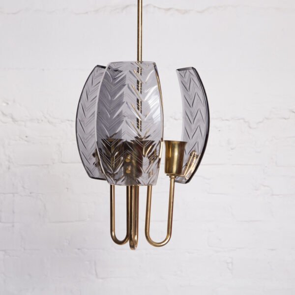 Lustre Em Cristal Fumê Lapidado - Imagem 2
