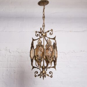 Luminária Pendente Em Bronze E Cristal
