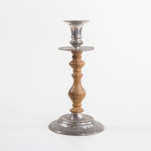 Castiçal Em Madeira E Metal