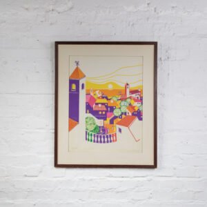 Quadro Com Serigrafia Datado De 1977