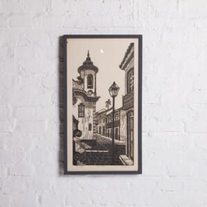 Quadro Com Xilogravura - Toninho Aco
