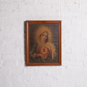 Quadro Com Impressão Antiga - Imaculado Coração De Maria