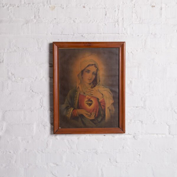 Quadro Com Impressão Antiga - Imaculado Coração De Maria
