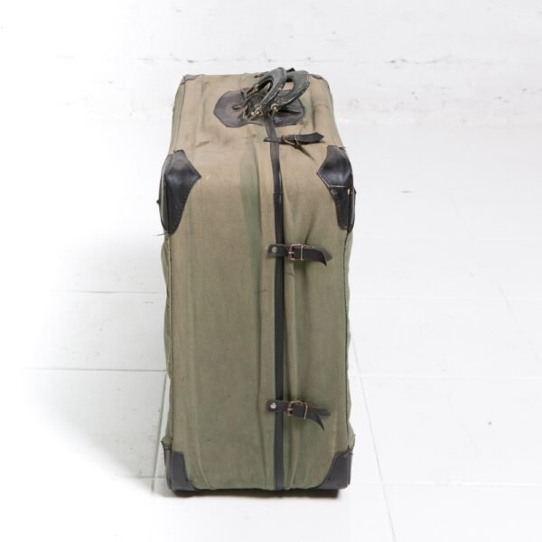 Mala Em Couro Com Capa Em Lona - Imagem 5
