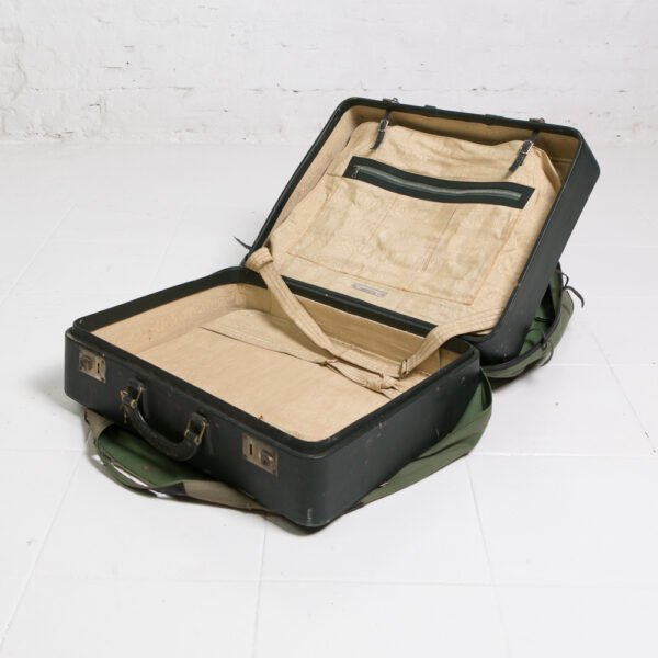 Mala Em Couro Com Capa Em Lona - Imagem 13