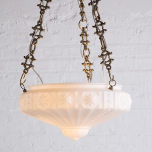 Luminára Em Opalina Branca E Bronze