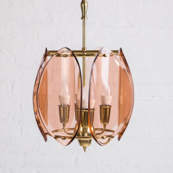 Lustre Pendente Em Bronze E Cristal Rosé - Imagem 5