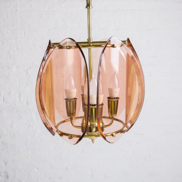 Lustre Pendente Em Bronze E Cristal Rosé - Imagem 4