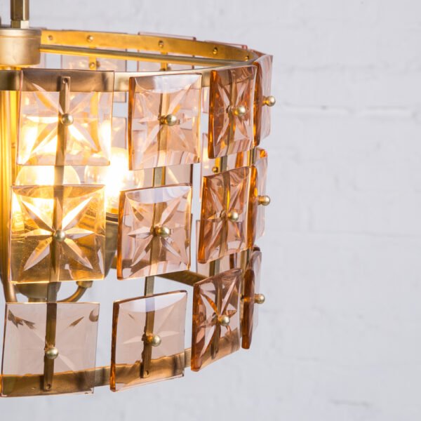 Lustre Pendente em Latão e Cristal - Imagem 4