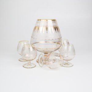Conjunto de Poncheira e Taças em Cristal