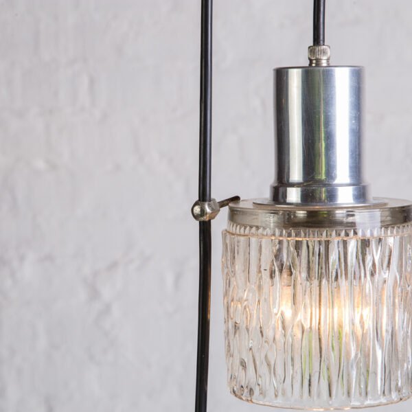 Lustre Pendente em Metal Cromado e Vidro Prensado - Imagem 2